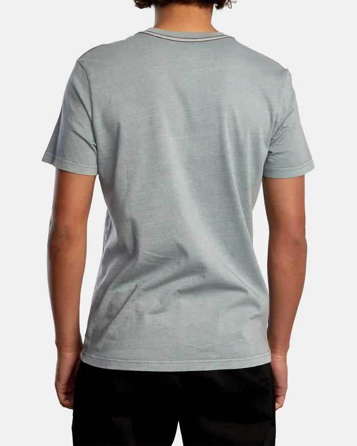 RVCA Mens Short Sleeves Palm Beach Short Sleeve Tee Monument Mon