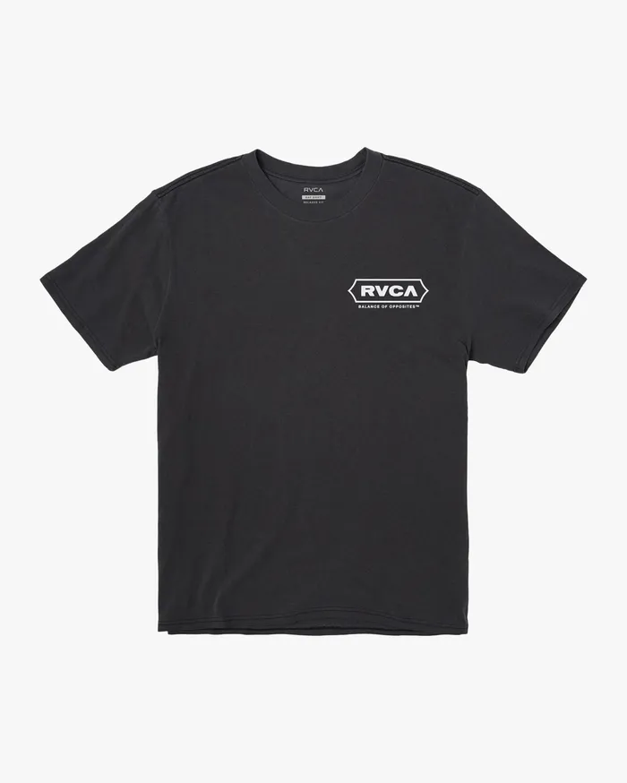 RVCA Mens Short Sleeves Planer Short Sleeve Tee Black Blk