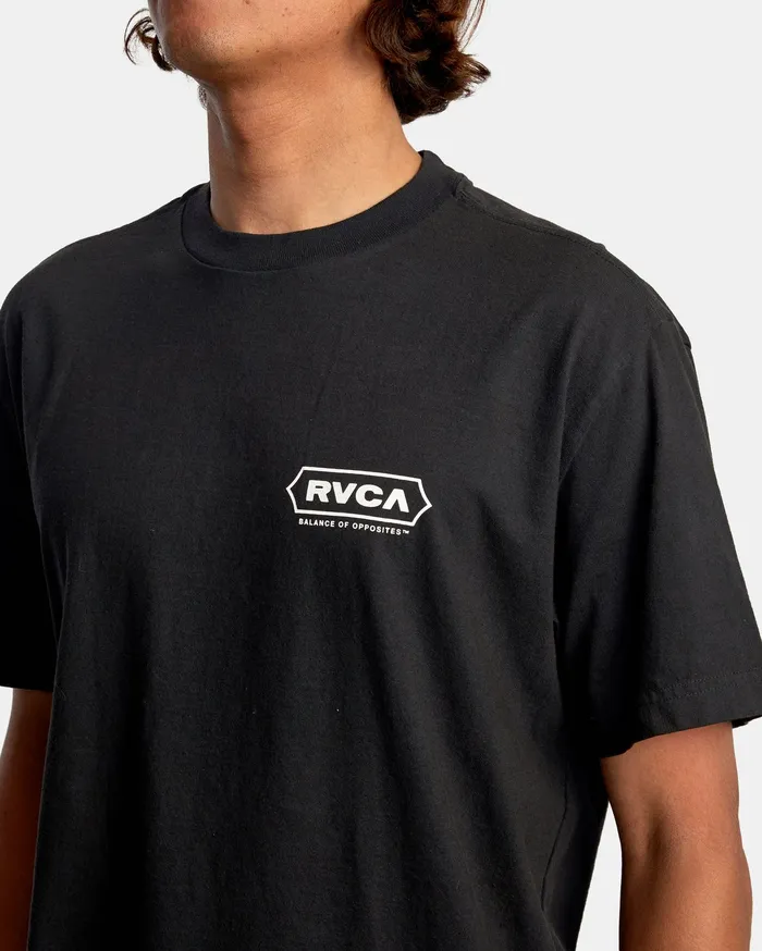 RVCA Mens Short Sleeves Planer Short Sleeve Tee Black Blk
