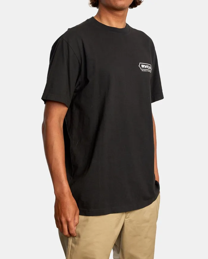 RVCA Mens Short Sleeves Planer Short Sleeve Tee Black Blk
