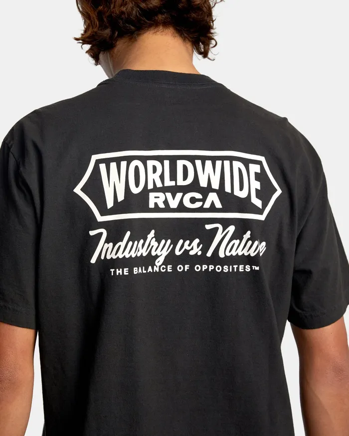RVCA Mens Short Sleeves Planer Short Sleeve Tee Black Blk