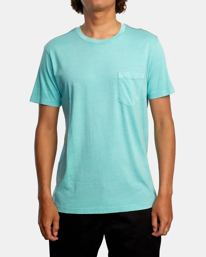 RVCA Mens Short Sleeves Ptc Ii Pigment Short Sleeve Tee Seafoam Sfm