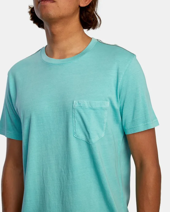RVCA Mens Short Sleeves Ptc Ii Pigment Short Sleeve Tee Seafoam Sfm