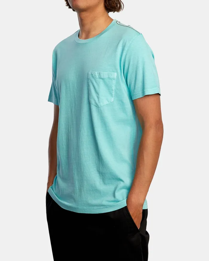 RVCA Mens Short Sleeves Ptc Ii Pigment Short Sleeve Tee Seafoam Sfm