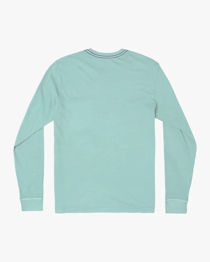 RVCA Mens Short Sleeves Ptc Pigment Long Sleeve Tee Seafoam Sfm