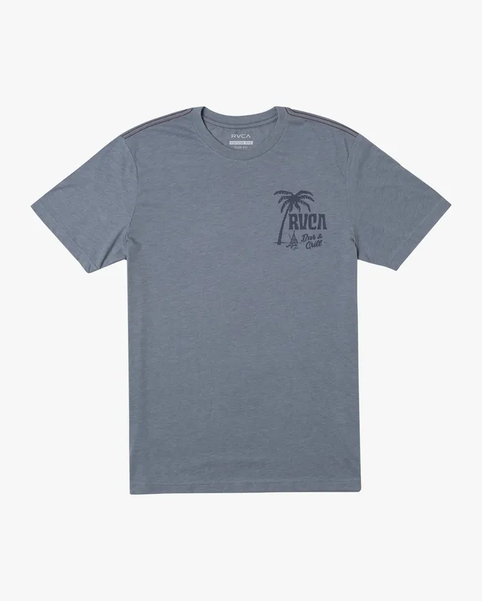 RVCA Mens Short Sleeves Schooner Short Sleeve Tee Slate Slt