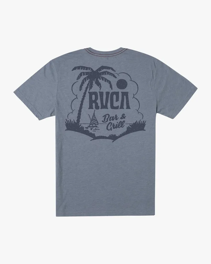 RVCA Mens Short Sleeves Schooner Short Sleeve Tee Slate Slt