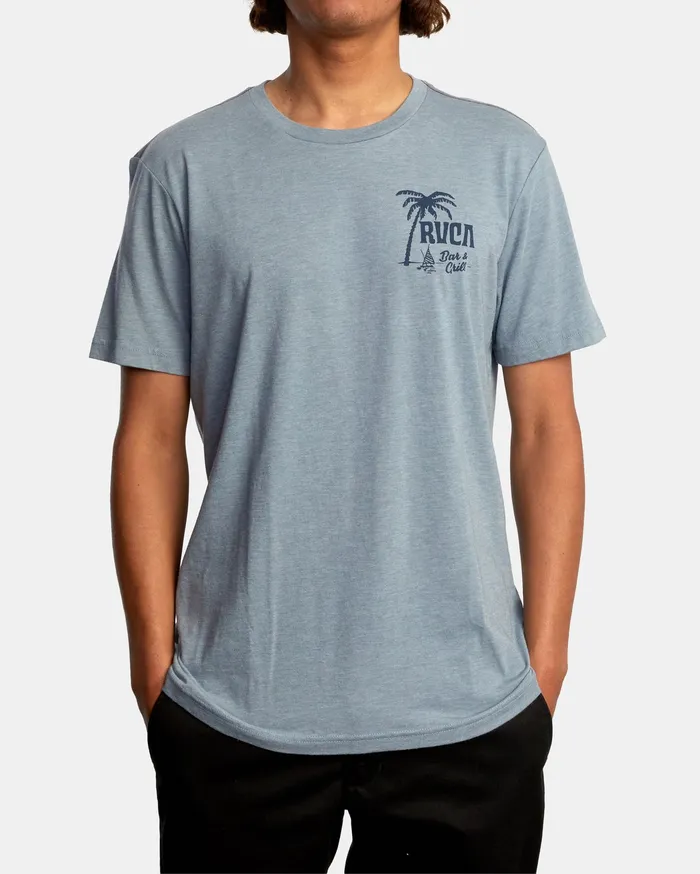 RVCA Mens Short Sleeves Schooner Short Sleeve Tee Slate Slt