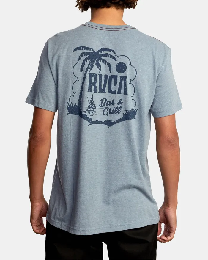 RVCA Mens Short Sleeves Schooner Short Sleeve Tee Slate Slt