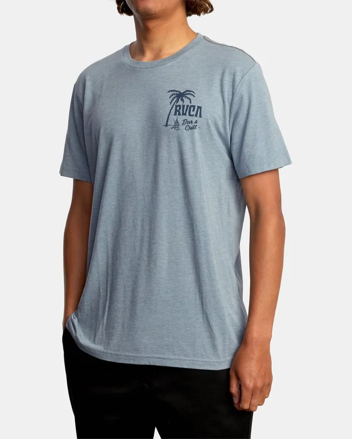 RVCA Mens Short Sleeves Schooner Short Sleeve Tee Slate Slt