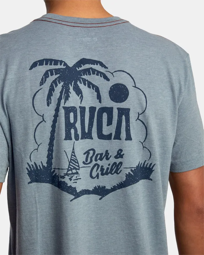 RVCA Mens Short Sleeves Schooner Short Sleeve Tee Slate Slt
