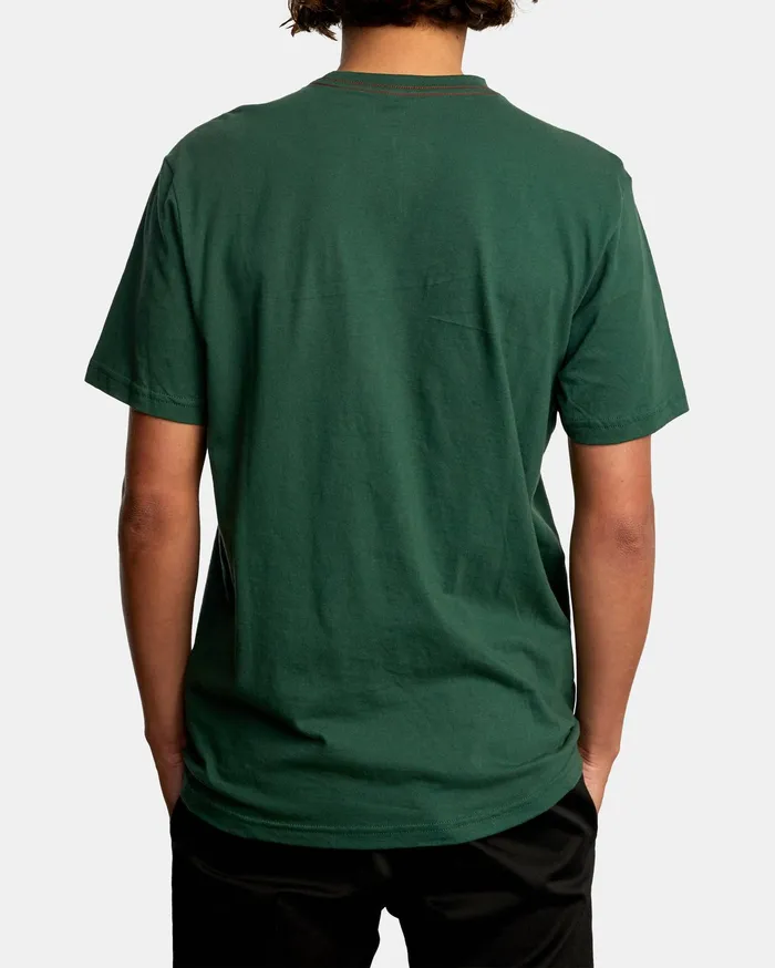 RVCA Mens Short Sleeves Small Rvca Short Sleeve Tee Hunter Green Dgn