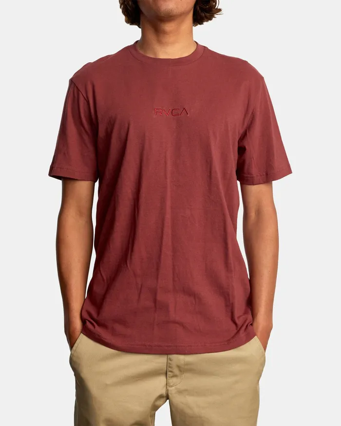 RVCA Mens Short Sleeves Small Rvca Short Sleeve Tee Oxblood Red Oxr