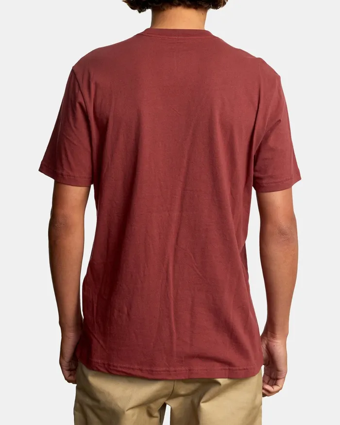 RVCA Mens Short Sleeves Small Rvca Short Sleeve Tee Oxblood Red Oxr
