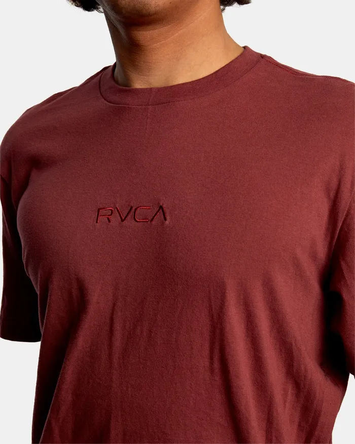 RVCA Mens Short Sleeves Small Rvca Short Sleeve Tee Oxblood Red Oxr