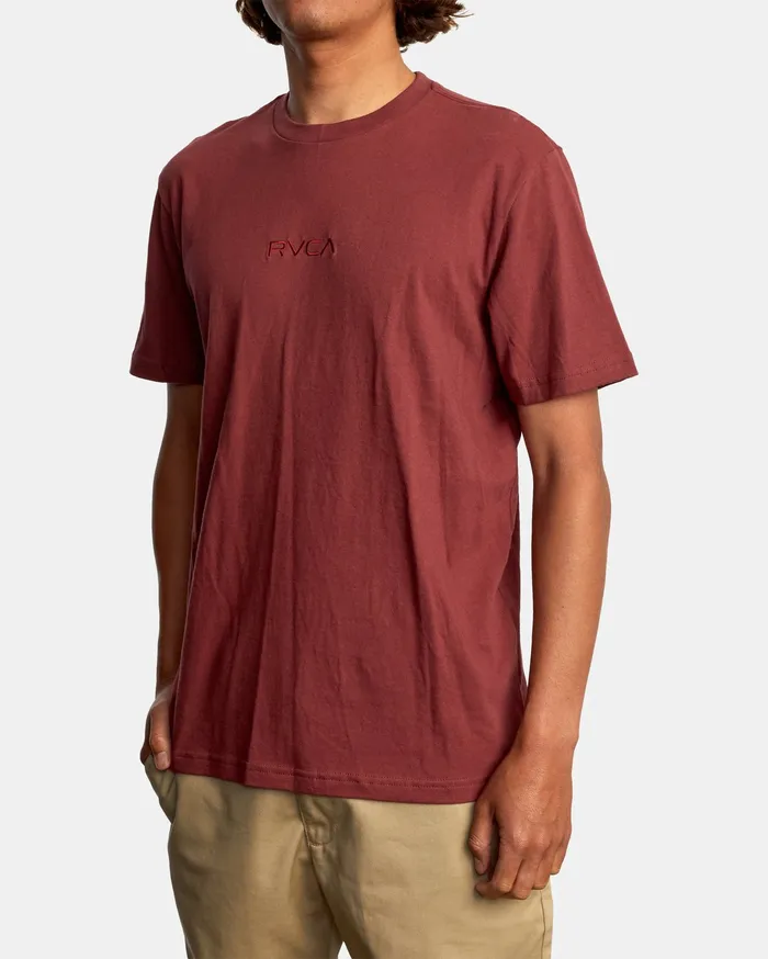 RVCA Mens Short Sleeves Small Rvca Short Sleeve Tee Oxblood Red Oxr