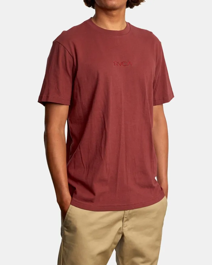 RVCA Mens Short Sleeves Small Rvca Short Sleeve Tee Oxblood Red Oxr