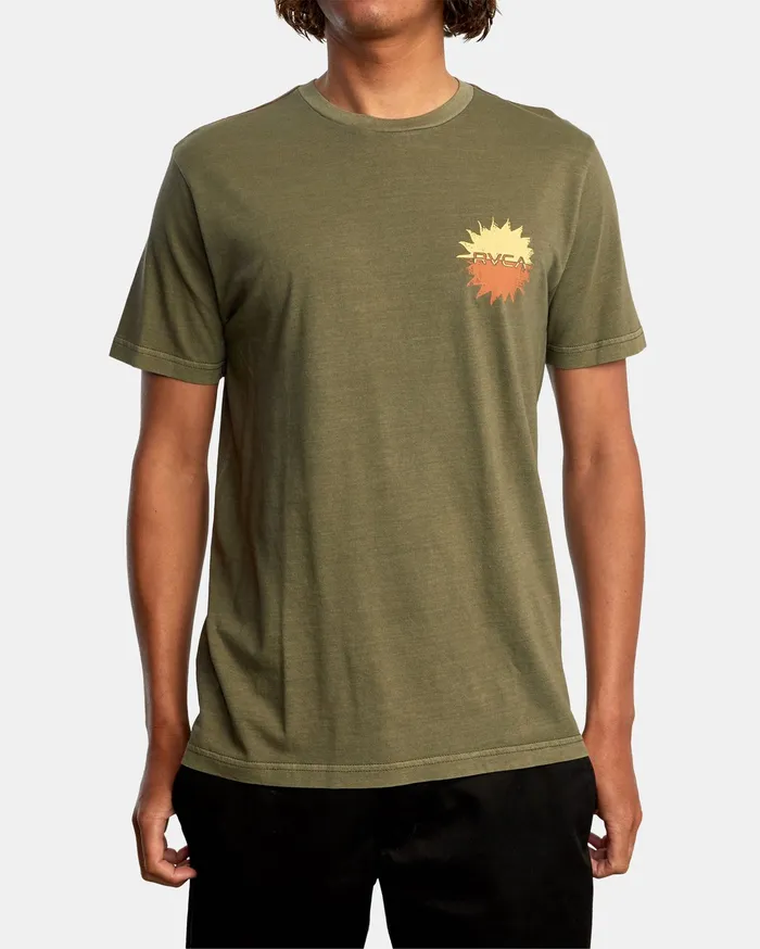 RVCA Mens Short Sleeves Solar Corp Short Sleeve Tee Olive Olv