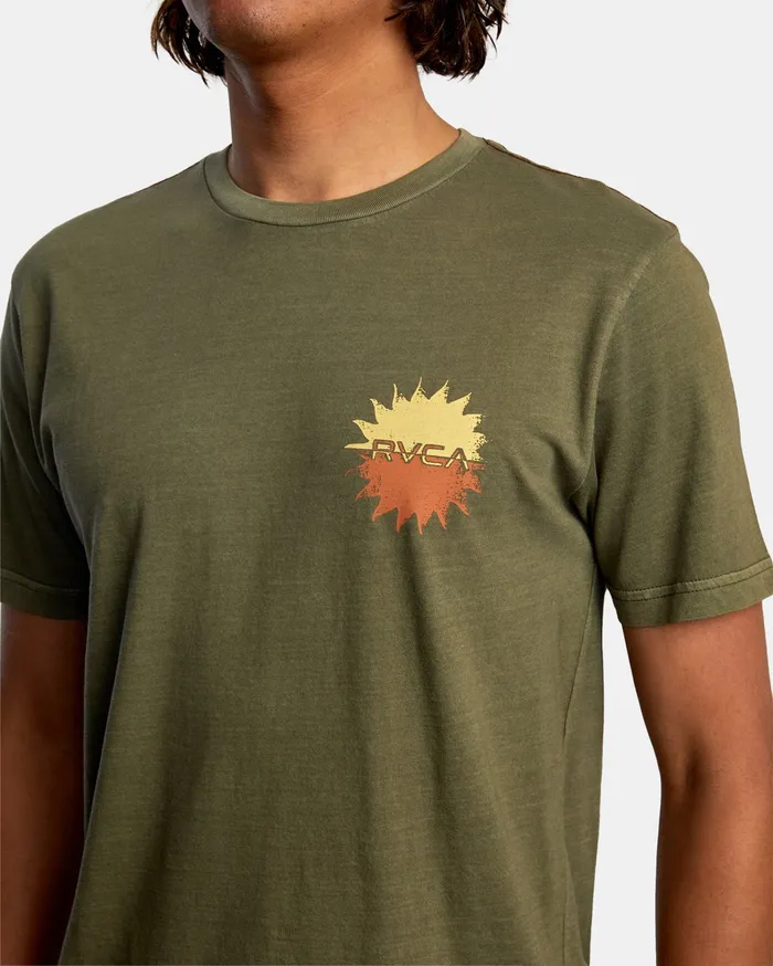 RVCA Mens Short Sleeves Solar Corp Short Sleeve Tee Olive Olv