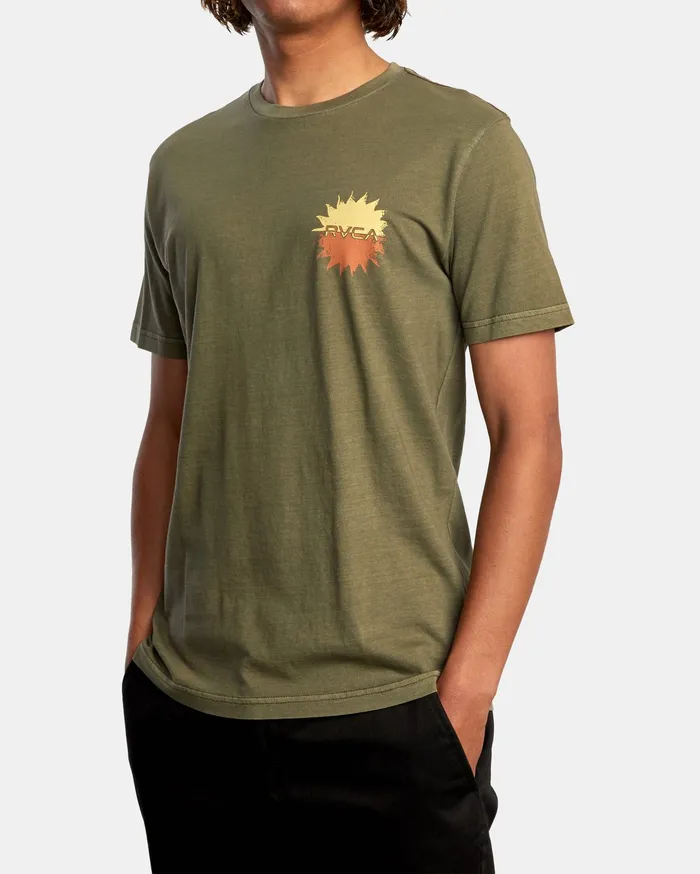 RVCA Mens Short Sleeves Solar Corp Short Sleeve Tee Olive Olv