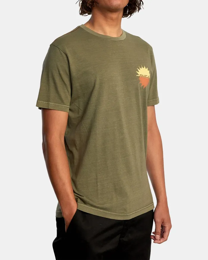 RVCA Mens Short Sleeves Solar Corp Short Sleeve Tee Olive Olv