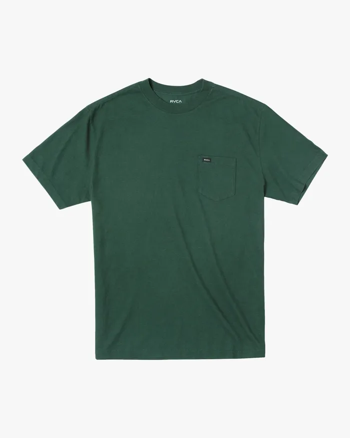 RVCA Mens Short Sleeves Solo Label Pigment Dye Short Sleeve Tee Hunter Green Dgn RVCA Mens Short Sleeves Solo Label Pigment Dye Short Sleeve Tee Hunter Green Dgn