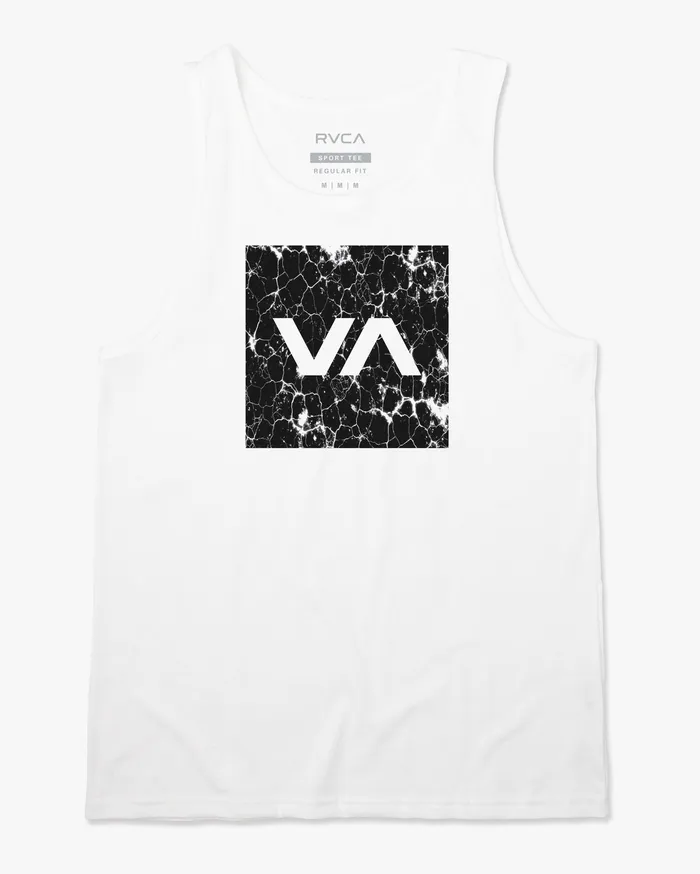 RVCA Mens Short Sleeves Va Box Fill Tank Top White Wht