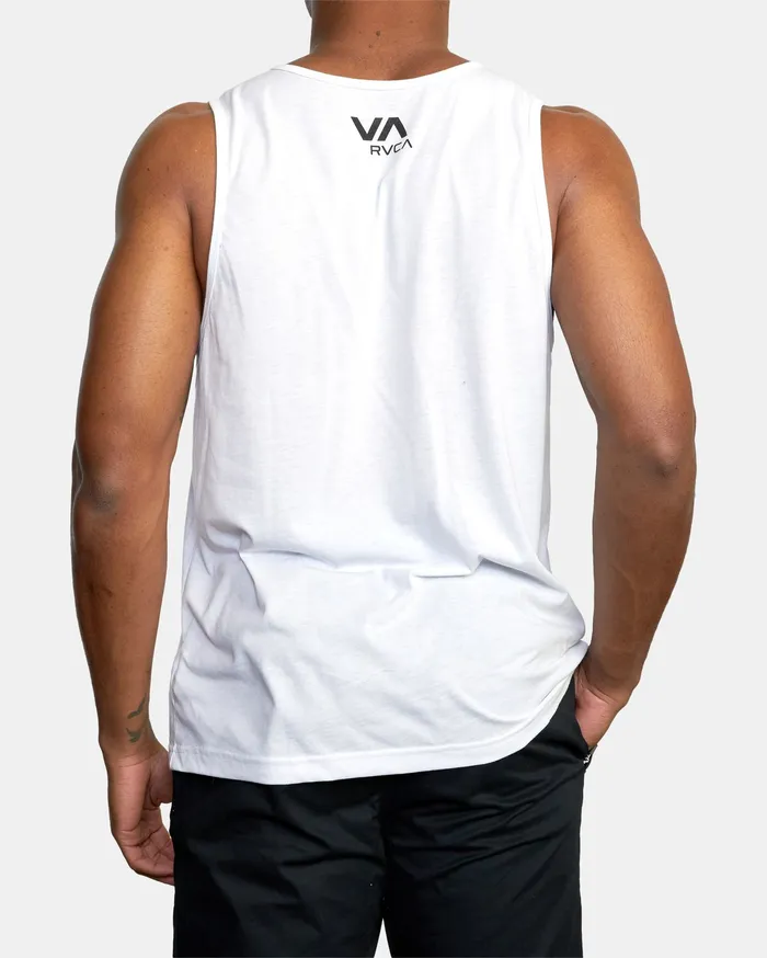 RVCA Mens Short Sleeves Va Box Fill Tank Top White Wht