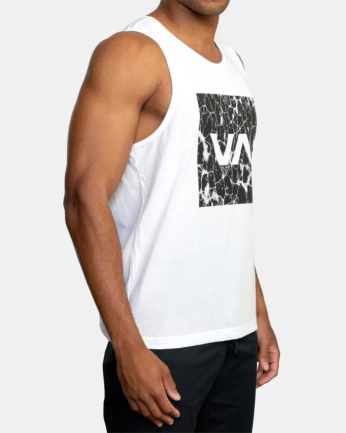 RVCA Mens Short Sleeves Va Box Fill Tank Top White Wht