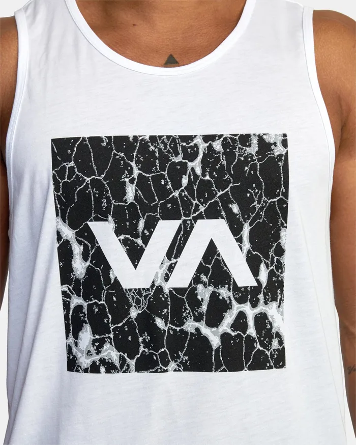 RVCA Mens Short Sleeves Va Box Fill Tank Top White Wht