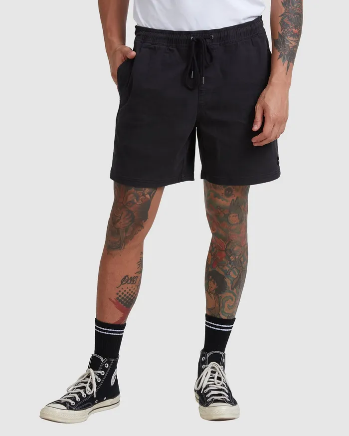 RVCA Mens Shorts Escape Elastic Walkshorts 17034 Black Blk Cheap On Sale