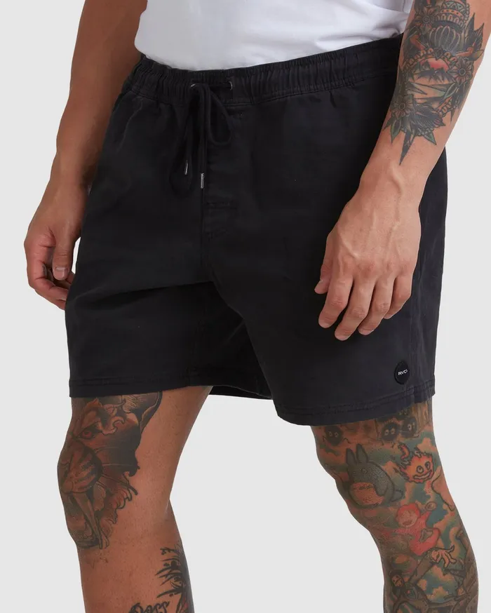 RVCA Mens Shorts Escape Elastic Walkshorts 17034 Black Blk Cheap On Sale