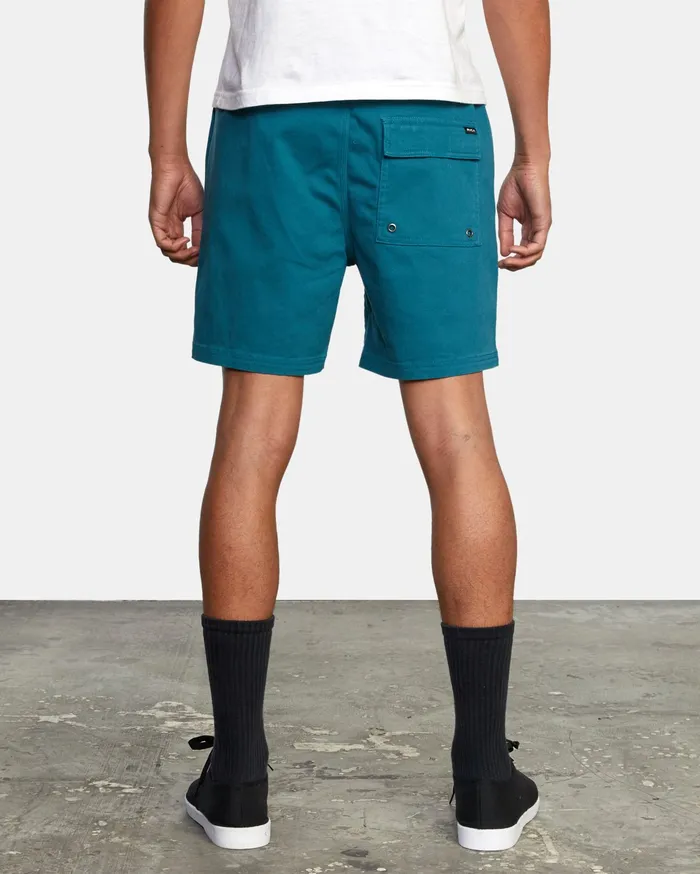 RVCA Mens Shorts Escape Elastic Walkshorts 17034 Peacock Blue Bly0 For Sale