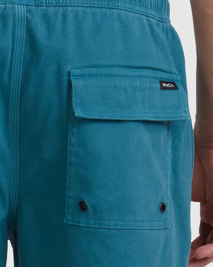 RVCA Mens Shorts Escape Elastic Walkshorts 17034 Peacock Blue Bly0 For Sale