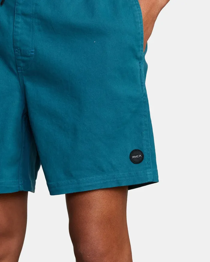 RVCA Mens Shorts Escape Elastic Walkshorts 17034 Peacock Blue Bly0 For Sale