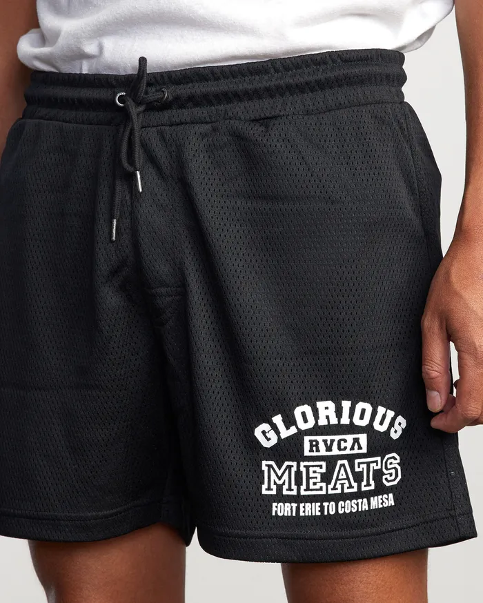 RVCA Mens Shorts Matty Matheson Matty Mesh Elastic Shorts 16034 Black Blk Gift for Friend