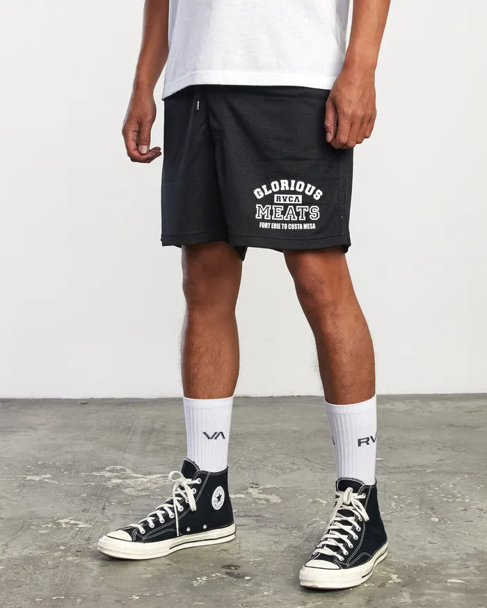 RVCA Mens Shorts Matty Matheson Matty Mesh Elastic Shorts 16034 Black Blk Gift for Friend