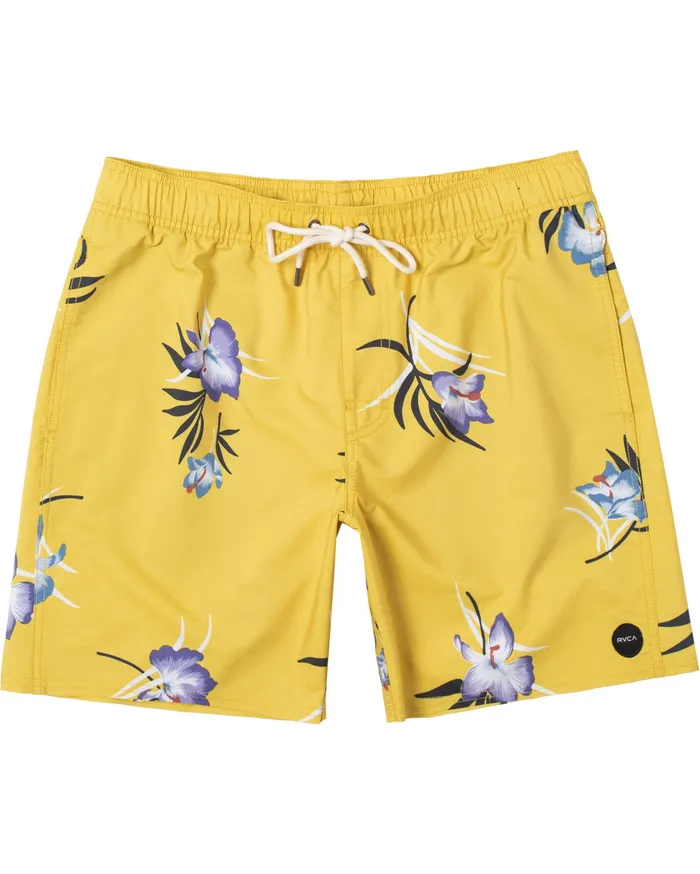 RVCA Mens Shorts Perry Elastic Boardshorts 17034 Gold Gol Gift Ideas