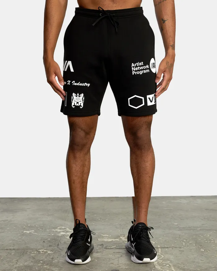 RVCA Mens Shorts Va Sport Iv Sweat Short 19034 Black Multi Bml On Sale