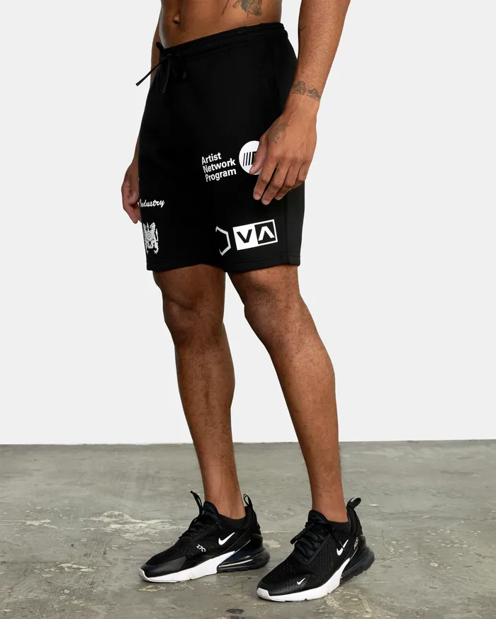 RVCA Mens Shorts Va Sport Iv Sweat Short 19034 Black Multi Bml On Sale