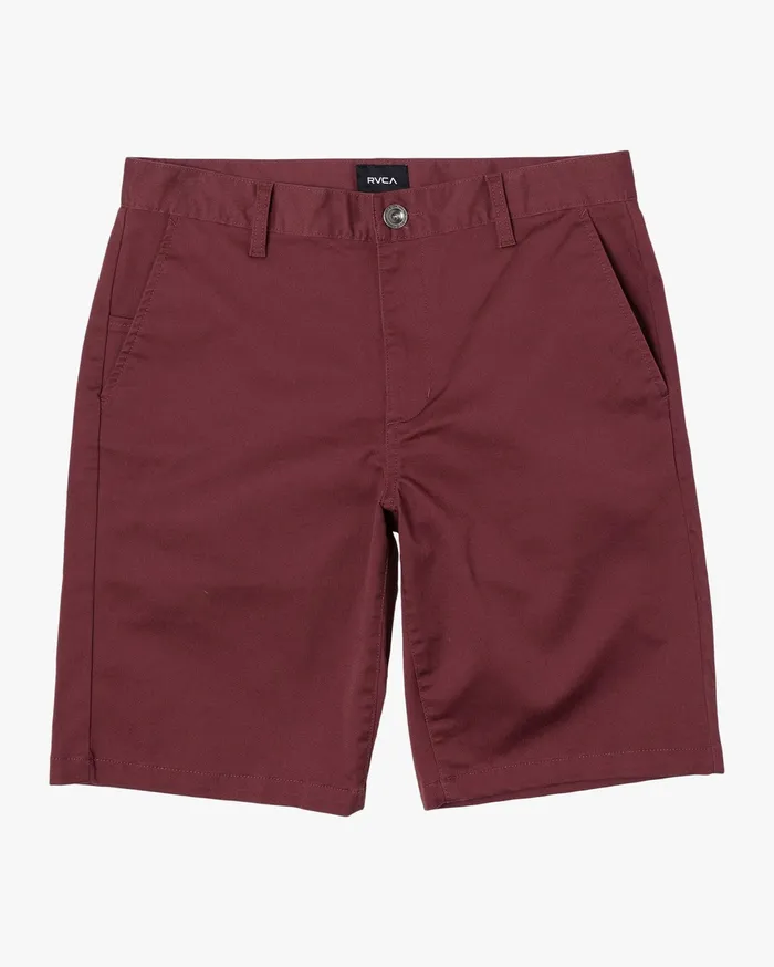 RVCA Mens Shorts Weekend Stretch Walkshorts 20034 Oxblood Red Oxr On Sale