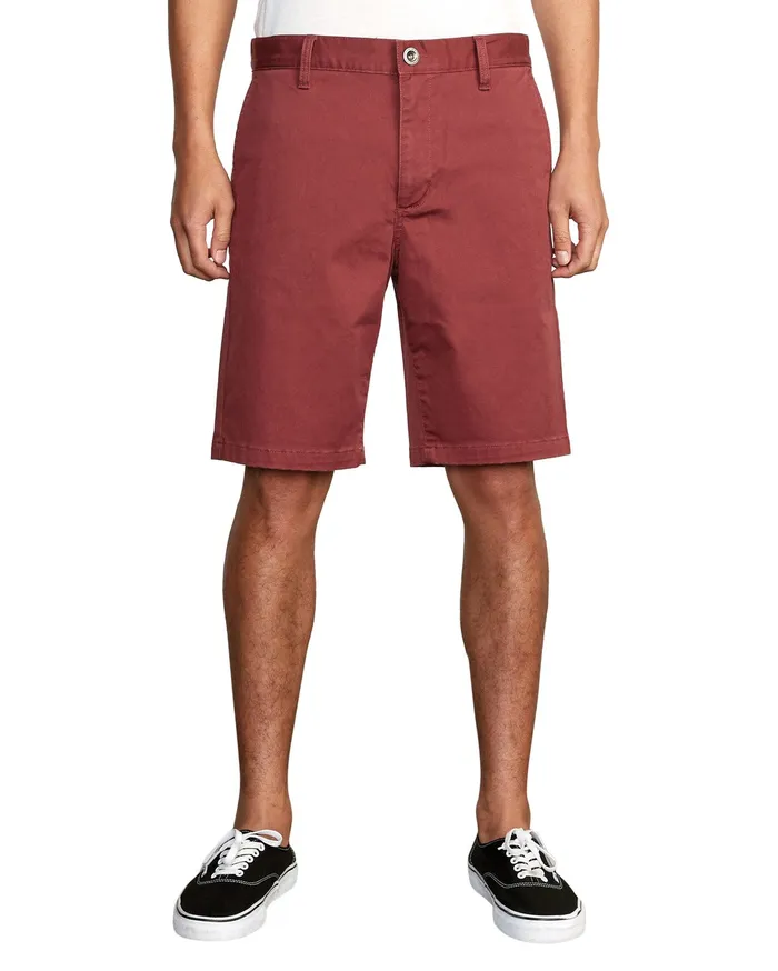 RVCA Mens Shorts Weekend Stretch Walkshorts 20034 Oxblood Red Oxr On Sale
