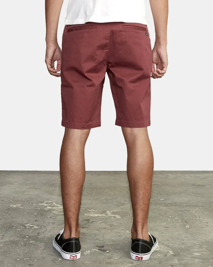 RVCA Mens Shorts Weekend Stretch Walkshorts 20034 Oxblood Red Oxr On Sale