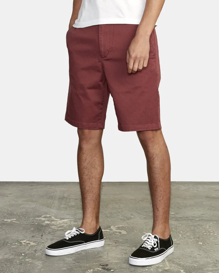 RVCA Mens Shorts Weekend Stretch Walkshorts 20034 Oxblood Red Oxr On Sale