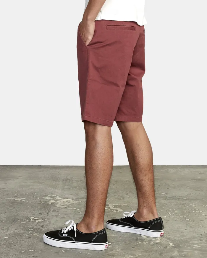 RVCA Mens Shorts Weekend Stretch Walkshorts 20034 Oxblood Red Oxr On Sale