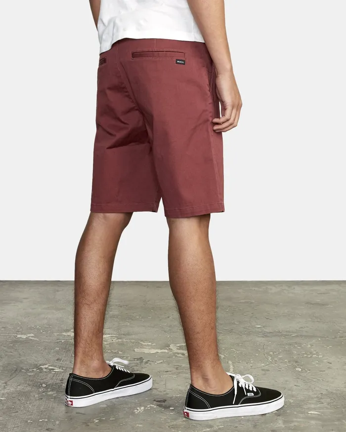 RVCA Mens Shorts Weekend Stretch Walkshorts 20034 Oxblood Red Oxr On Sale