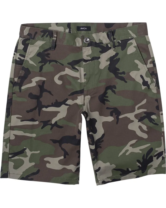RVCA Mens Shorts Weekend Stretch Walkshorts 20034 Woodland Camo Wcm Near Me