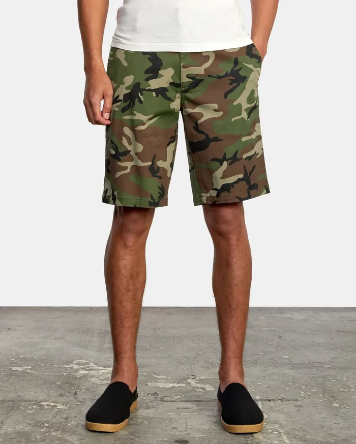 RVCA Mens Shorts Weekend Stretch Walkshorts 20034 Woodland Camo Wcm Near Me
