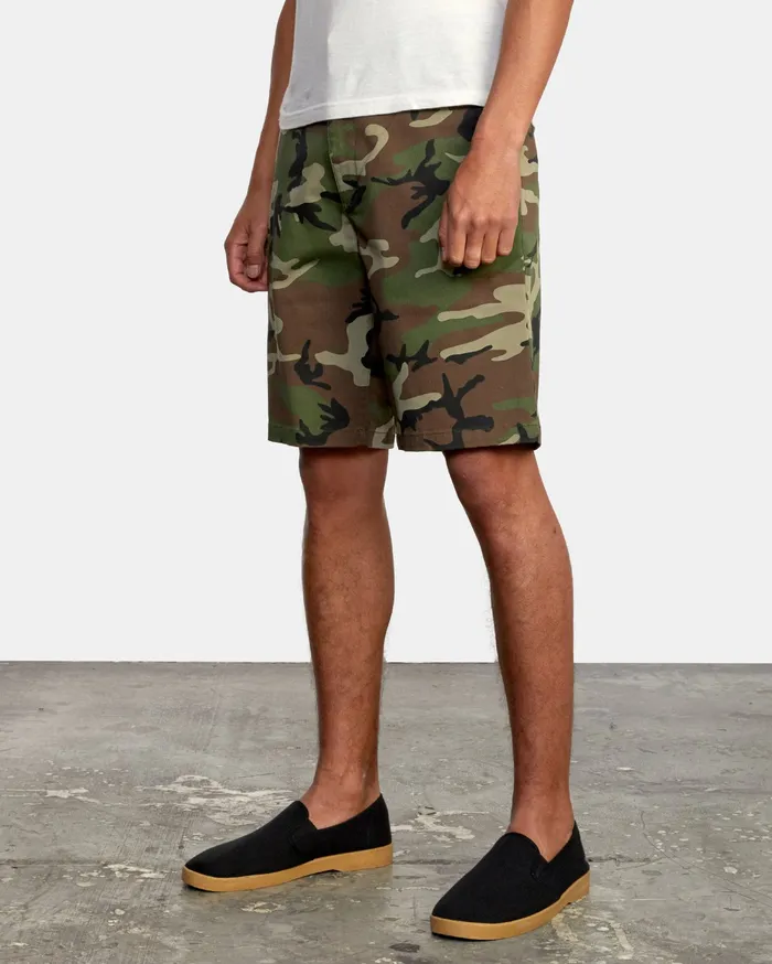 RVCA Mens Shorts Weekend Stretch Walkshorts 20034 Woodland Camo Wcm Near Me