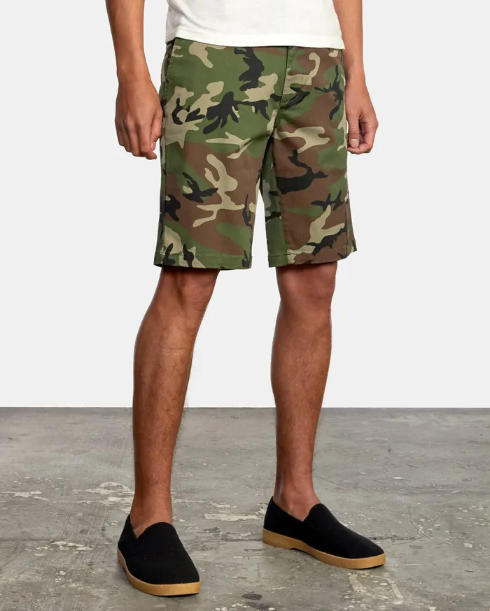 RVCA Mens Shorts Weekend Stretch Walkshorts 20034 Woodland Camo Wcm Near Me